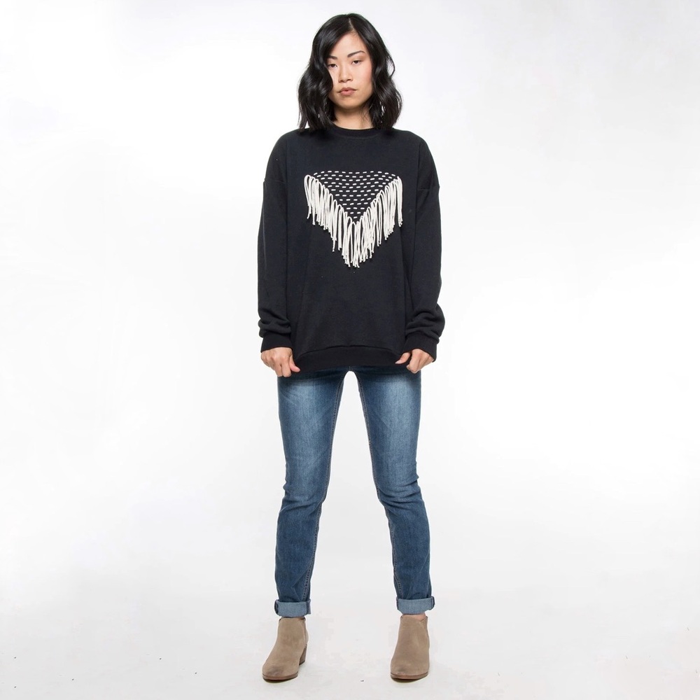 Eve + Enoch | Violet Hand Woven Cotton Sweatshirt